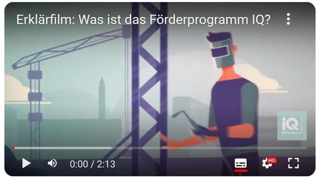 Screenshot für das Erklärvideo "Förderprogramm IQ in Kürze"